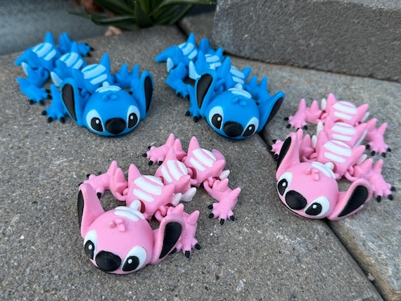 Mini Alien Stitch Dragon 3D Printed Articulated Dragon 10cms Long