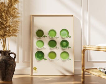 Matcha Lover Kitchen Print Digital Poster Matcha Latte Wall Art Printable Minimalist Decor