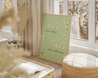 New Year Motivational Quote Print – Minimalist Affirmation Wall Art (Digital Download)