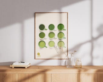 Matcha Printable Wall Art Latte Poster Matcha Kitchen Decor Tea Lover Digital Download