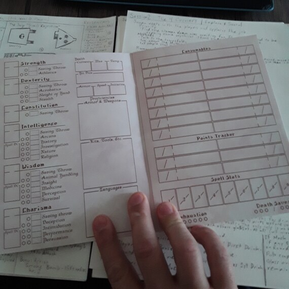 Wet/dry Erase Character Booklet for 5th Edition Etsy