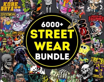 6000+ Latest Streetwear Bundle |PNG,AI,SVG| Tshirt Bundle | T-Shirt Print Design | Hip Hop T-Shirt | Pop Culture | T-Shirt Pod Design