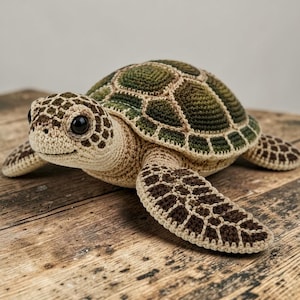Virkmönster för realistiska havssköldpaddor i PDF-format, handledning för amigurumi med havsdjur (digital nedladdning)