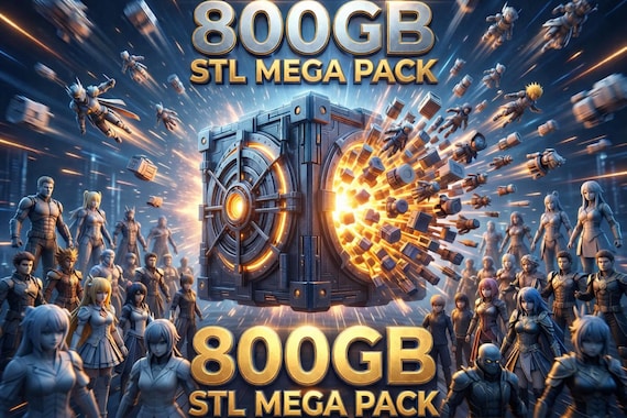 800GB 3D STL Mega Pack – Anime, Game, Cosplay 3D Models (Digital Download)