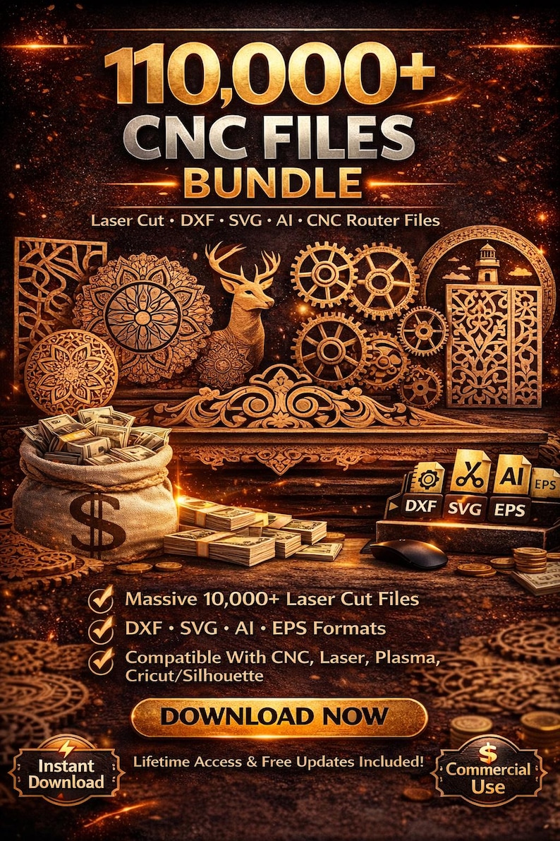 10,000+ CNC Router Files Bundle – Mega CNC Design Pack for Laser ...