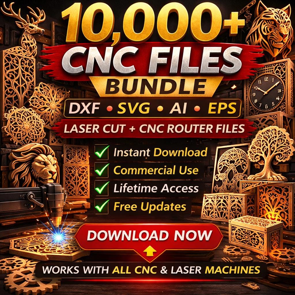10,000+ CNC Router Files Bundle – Mega CNC Design Pack for Laser ...