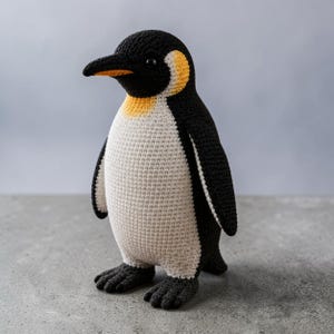 Realistiskt virkmönster för kejsarpingviner i PDF-format, handledning för amigurumi-djurliv (digital nedladdning)