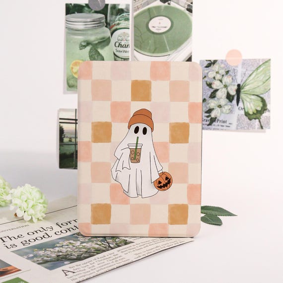 Cute Halloween Ghost Kindle Case,Kobo Cover,Auto Wake/Sleep Case for Kindle 11th Gen 2024 Cover,Paperwhite 2021 Cover 6.8"Case,Bookish Gift