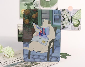 Studio Ghibli Cat Reading Kindle Case,Kobo Cover,Auto Wake/Sleep Case for Kindle 11th Gen 2024,Paperwhite 2021 Cover 6.8"Case,Bookish Gift