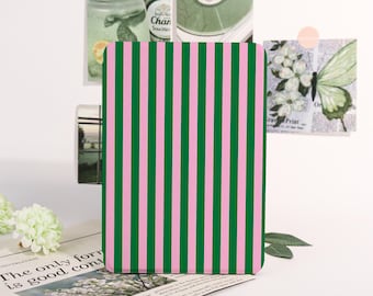 Green Pink Stripes Simple Cute Kindle Case Auto Wake/Sleep Case for Kindle 11th Gen 2024 Cover,Paperwhite 2021 Cover 6.8" Case,Bookish Gift