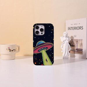 Retro UFO Starry Sky iPhone Case,Two-in-One iPhone Protective Case iPhone 17/16/15/14/13/12 Basic/Pro/Mini/Pro Max,Magsafe Case For iPhone