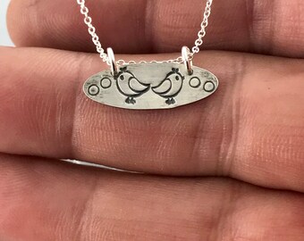 Baby Chicks Chicken Pendant in sterling Silver