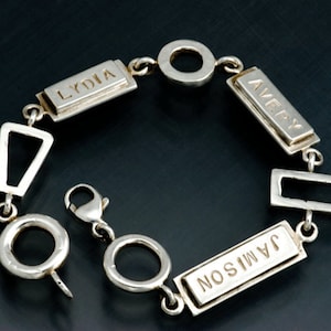 Hand Stamped Sterling Silver Mothers Bracelet