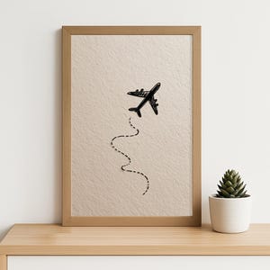 Minimalist Airplane Wall Art – Travel Sketch Poster, Aviation Lover Printable Art, Line Drawing Plane Decor, Digital Download Gift Idea