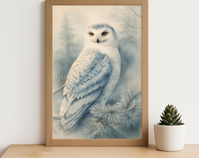 Snowy Owl Watercolor Fine Art Print Winter Bird Painting Bird Watchers ...