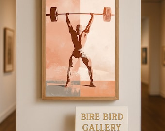 Weightlifting Wall Art – Retro Gym Poster for Fitness Room, Strength Training Decor, Motivational Powerlifting Digital Download Print