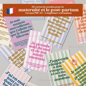 Mamans et Post-partum Cartes d’Affirmations – PDF à télécharger – Un doux soutien pour maternité –Français - Bien-être & Énergie
