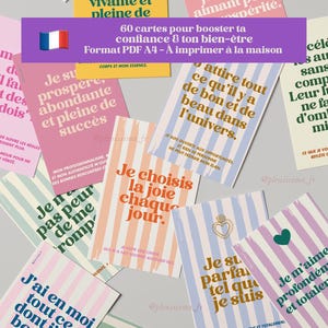 Femmes Carte d'Affirmations Positives – Français - Bien-être, Confiance, Douceur & Énergie (Version PDF Téléchargeable)