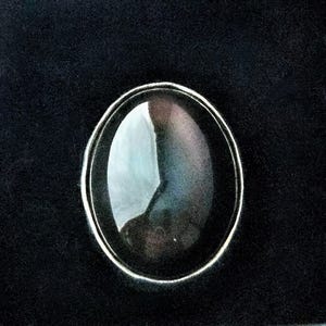 Oval Labradorite Sterling Silver Ring - Handmade - Size 10.0