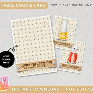Cartão de biscoitos para o Dia dos Pais, Cartão de biscoitos para ferramentas, Cartão para o Dia dos Pais, Cartão para o Dia dos Pais para imprimir, Cartão de biscoitos para imprimir, Tool-tally Awesome Dad