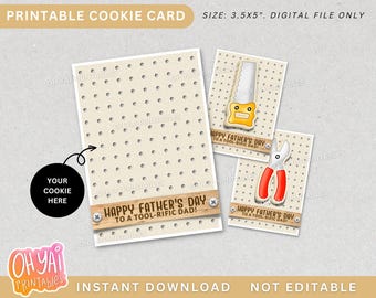 Father's Day Cookie Card, Tools Cookie Card, Father's Day Card, Printable Father's Day Card, Printable Cookie Card, Tool-tally Awesome Dad