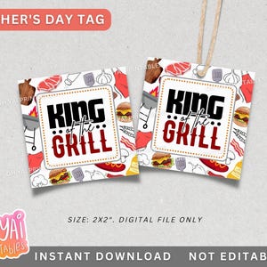 Etiqueta del Día del Padre, Etiqueta imprimible del Día del Padre, Etiqueta de regalo del Día del Padre, Etiqueta del Rey de la Parrilla, Etiqueta de Maestro de la Parrilla, Etiqueta de BBQ