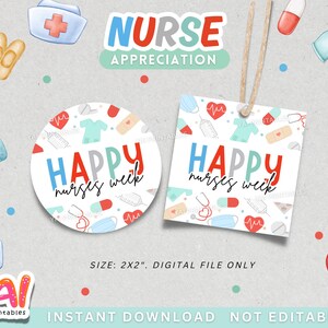 Nurse Appreciation Tag, Printable Nurse Appreciation Tag, Thank You Nurses Gift Tag, Happy Nurses Week Gift Tag, Nurse Gift Tag