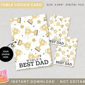 Vatertags-Cookie-Karte, druckbare Vatertags-Cookie-Karte, die beste Papa-Karte, Trophäe-Cookie-Karte, # 1 Papa-Karte, Bester Papa-Cookie-Karte