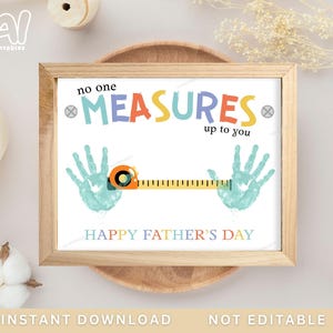 Impressão de mão para impressão para o Dia dos Pais, presente de artesanato DIY para o pai, presente para o pai, impressão para o Dia dos Pais, impressão de mão com fita métrica, artesanato para o Dia dos Pais
