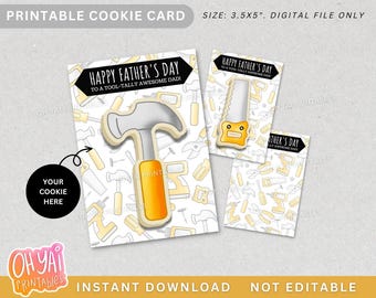 Father's Day Cookie Card, Tools Cookie Card, Father's Day Card, Printable Father's Day Card, Printable Cookie Card, Tool-tally Awesome Dad