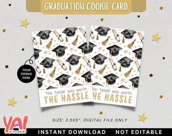 Graduation Cookie Card, Printable Graduation Cookie Card, Class of 2025 Cookie Card, Congrats Grad Cookie Card