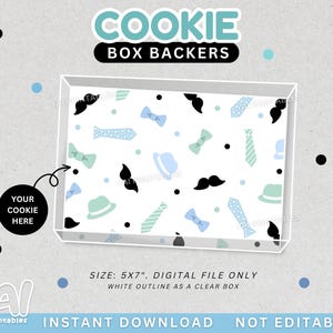 Vatertag Box Backers, Schleife und Krawatte Backers, Druckbare Box Backers, Krawattenkekskarte, Moustache Box Backer
