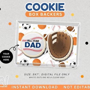 Suportes para caixas de Dia dos Pais, Suportes para caixas de esportes, Suportes para caixas para impressão, Cartão de biscoito para pai estrela, Suporte para caixas de bolas