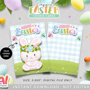 Oster-Cookie-Karte, druckbare Cookie-Karte, Oster-Cookie-Backer, Ostern-Hintergrund, Osterei-Cookie-Karte, Osterhase-Cookie-Karte
