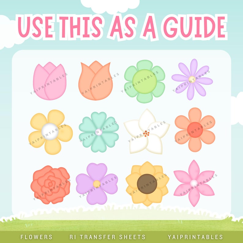 Flowers Royal Icing Transfer Sheets, Flowers RI Transfer Sheets ...