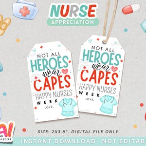 Nurse Appreciation Tag, Printable Nurse Appreciation Tag, Thank You Nurses Gift Tag, Happy Nurses Week Gift Tag, Nurse Gift Tag