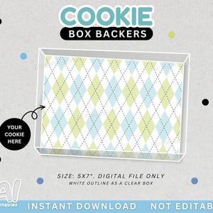 Suportes para caixas de Dia dos Pais, Suportes para caixas com laço e gravata, Suportes para caixas para impressão, Cartão de biscoitos com gravata, Suporte para caixas com bigode, Fundo azul e verde