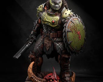 Doom Eternal Slayer Figure - Doomguy Statue - Doom The Dark Ages Figure