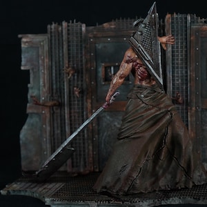 Pyramid Head Figure | Silent Hill Collectible | Horror Game Fan Art Statue | Hand Painted Figurine | Psychological Horror Gamer Gift
