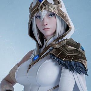 Ashe Figure | League of Legends Collectible | Hand Painted Fan Art Statue | LOL Fan Gift