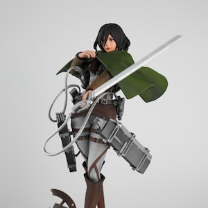 Mikasa Ackerman Figure | Attack On Titan Statue | Hand Painted Anime Figurine | Mikasa Fan Gift