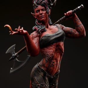 Karlach BG3 Figure | Baldur&#39;s Gate 3 Collectible | Hand Painted Anime Statue | Baldur&#39;s Gate 3 Fan Art | Karlach Statue