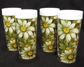 Mid Century Daisy Tumblers - Set of 4