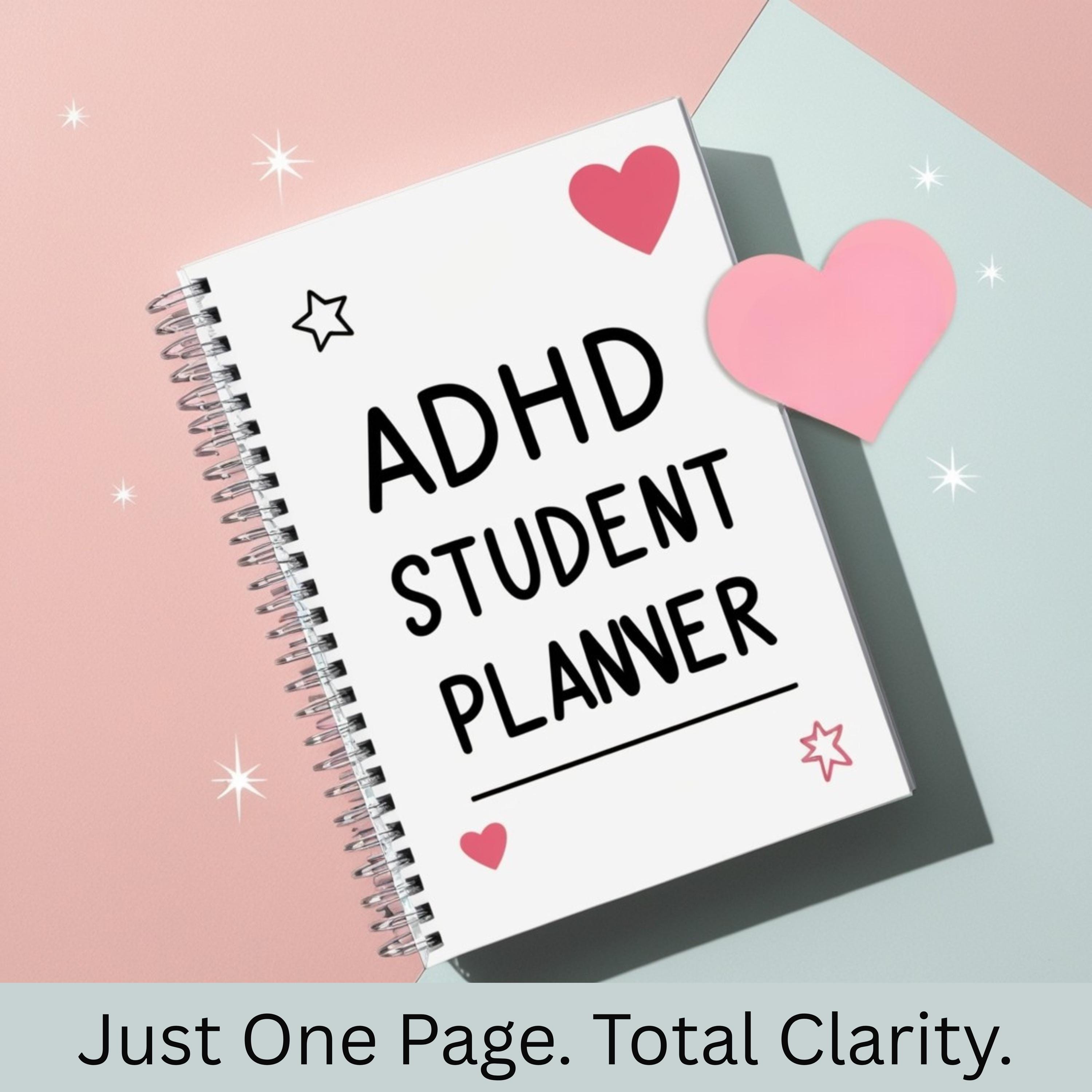 ADHD Student Planner 2025 – 1-page Printable Schedule, Focus and ...