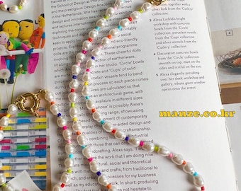 Conjunto de collar y pulsera de perlas de agua dulce, joyería de cuentas irregulares