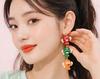 Pendientes colgantes coloridos con personajes de dibujos animados, bonitos pendientes colgantes de acrílico estilo Y2K, joyería de moda, regalo para mujeres y niñas.