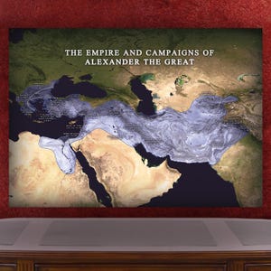 Poster della mappa dell'Impero di Alessandro Magno