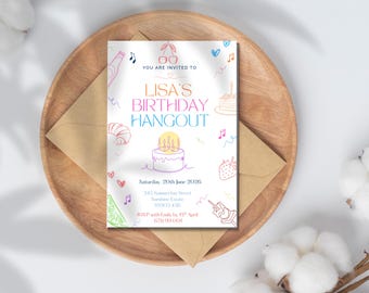 Summer Birthday Invitation Editable Summer Party Invitation Summer Party Invite  Summer bbq invite Instant Download Birthday Invitation