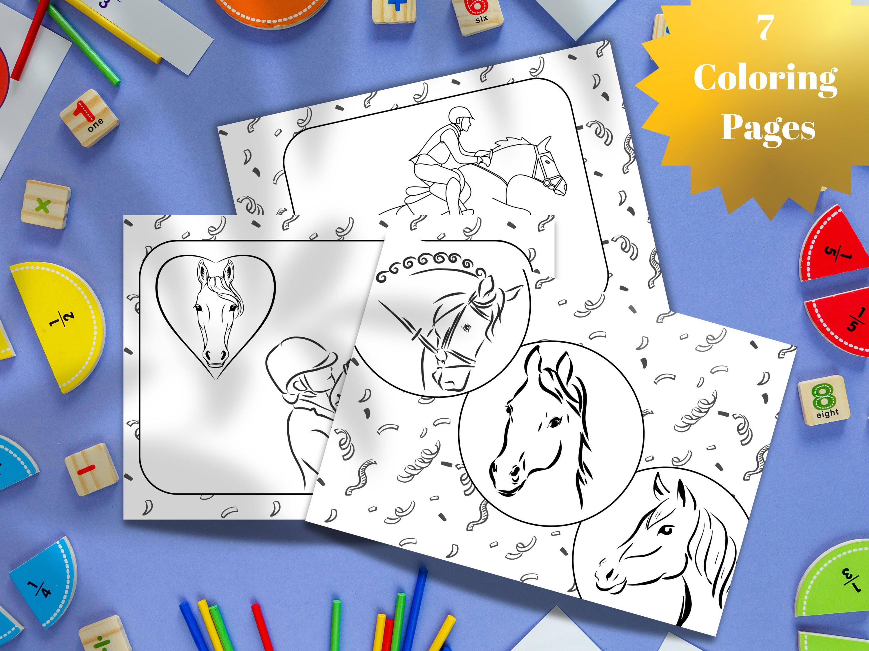 Editable Horse Coloring Sheet Pages Template Birthday Activity Decor ...