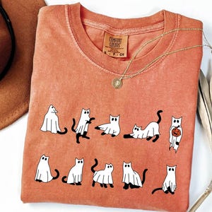 Halloween Shirt, Cat Shirt, Ghost Shirt, Halloween Shirt, Halloween Cat Shirt, Cat Lover Shirt, Black Cat Shirt, Spooky Season